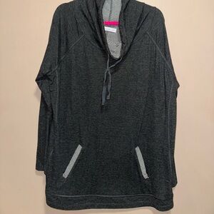 Cowel neck, gray, long sleeve double layer women’s 2XL